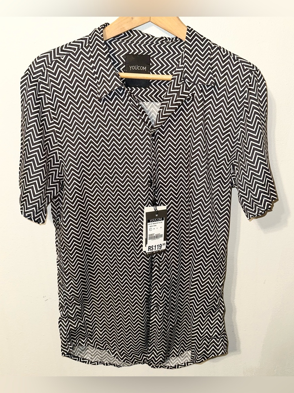 Youcom Black and White Men's Shirt NWT